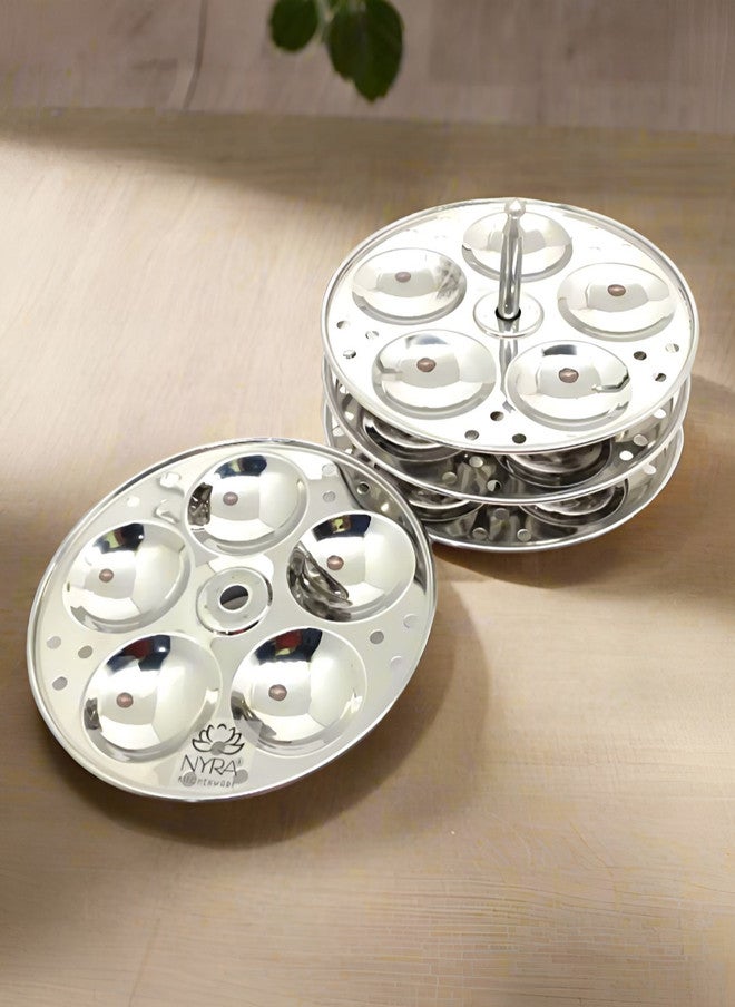 Nyra Kitchenware Stainless Steel Dishwasher Safe Idli Maker - Image 4